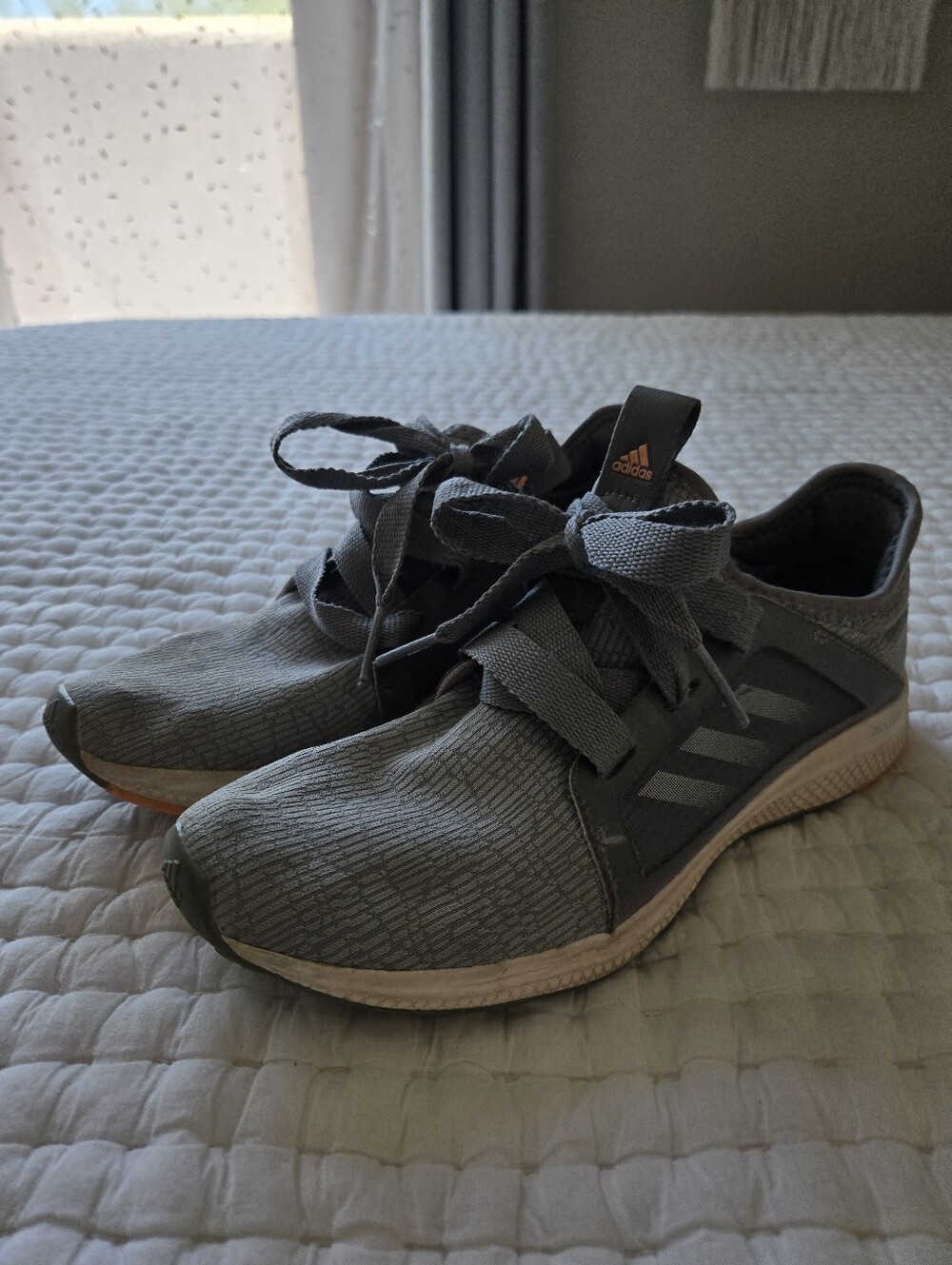 adidas Edge Lux Women’s Gray Athletic Lace-Up Running Shoes Size 8